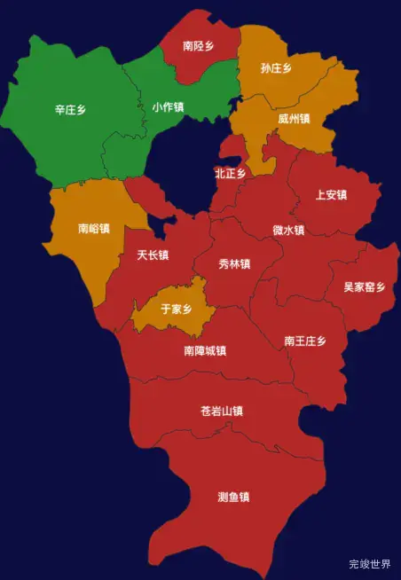 echarts石家庄市井陉县地图渲染效果实例